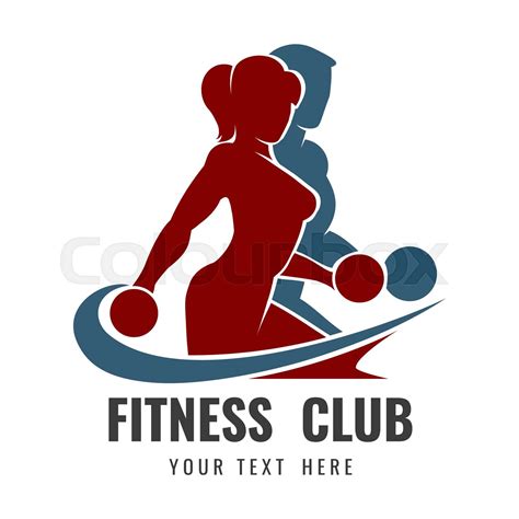 Fitness Club Logo with Training Bodybuilders | Stock vector | Colourbox