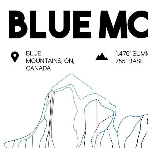 Blue Mountain Printable Ski Map Ski Map | Etsy