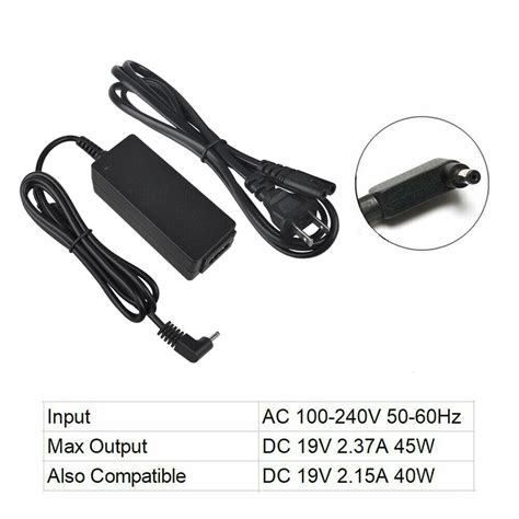 45W 19V AC Adapter Power Charger Cord For Acer Spin 3 SP315 51 79NT