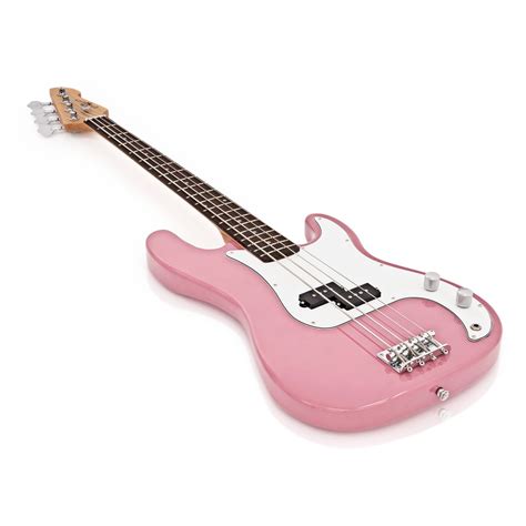 La Bass Guitar By Gear4music Pink Nearly New Gear4music