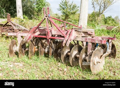 Tool For Agriculture Disc Harrow Used To Cultivate The Soil Stock