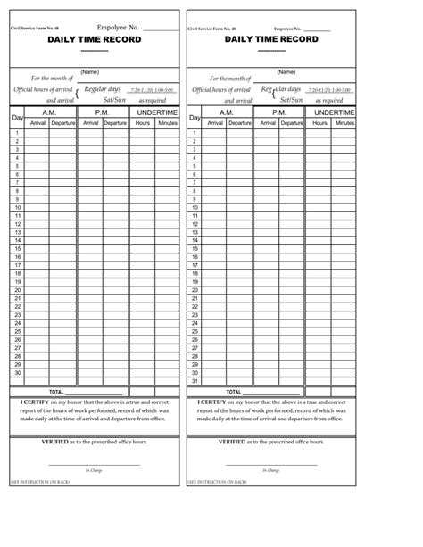 Civil Service Form 48 Dtr Blank Formxlsx