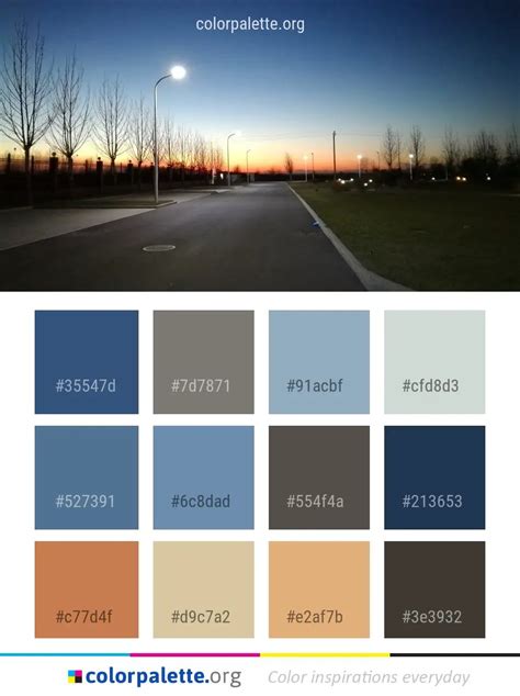 Road Sky Street Light Color Palette