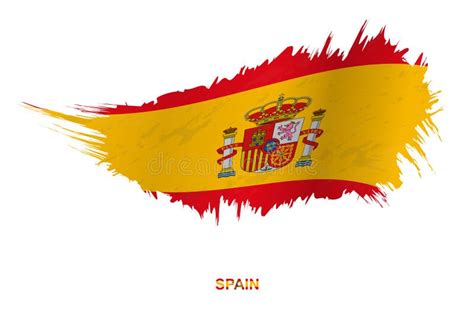 Spain Map With Waving Flag Of Spain Stock Vector Illustration Of