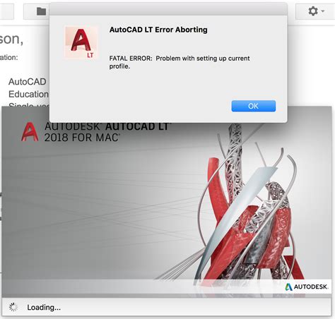 Autocad Lt 2018 For Mac Erro Fatal Problema Ao Configurar O Perfil