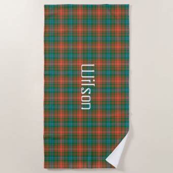 Wilson Clan Tartan Plaid Beach Towel | Zazzle