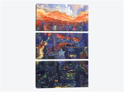 View To Night Bangkok And Chao Phraya River - Canvas Print | Tanbelia