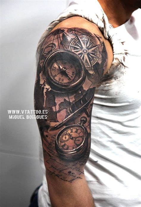 100 Awesome Compass Tattoo Designs Cuded Tattoos Sleeve Tattoos