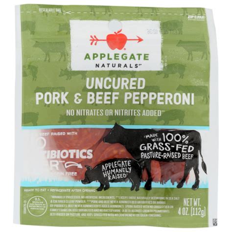 Applegate Naturals Uncured Pork And Beef Sliced Pepperoni 4 Oz People