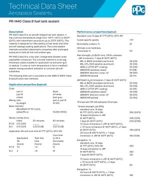 Fillable Online Technical Data Sheet Ppg Aerospace Fax Email Print