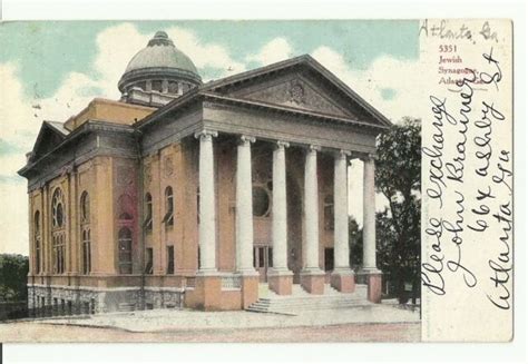 Judaica Old Postcard Jewish Synagogue Atlanta Ga 1908 Ebay