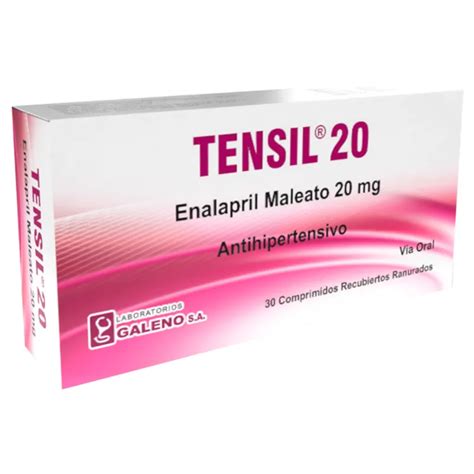 Tensil 20 Enalapril Maleato Caja De 30 Comprimidos Punto Farma