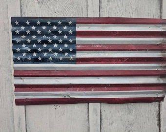 Corrugated Metal Flag Rustic American Flag Barn Metal Etsy Metal