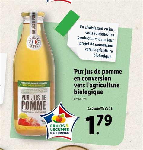 Promo Pur Jus De Pomme En Conversion Vers L Agriculture Biologique Chez