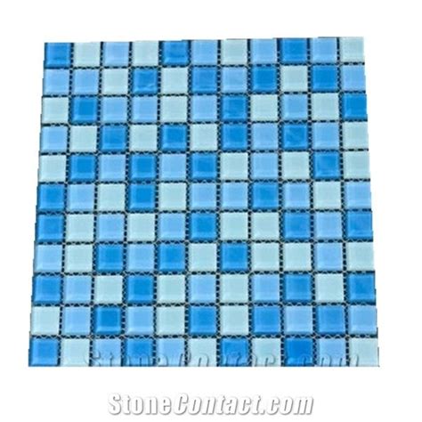 Blue Glass Mosaic Tile For Swimming Pool From China