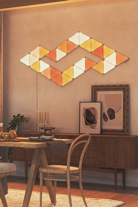 Nanoleaf Shapes Triangles In A Rustic Vogue Dining Room Triangle Design