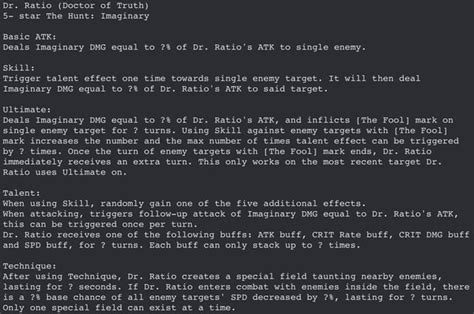 Dr Ratio Kit, Eidolons, and traces. : r/DrRatioMainse