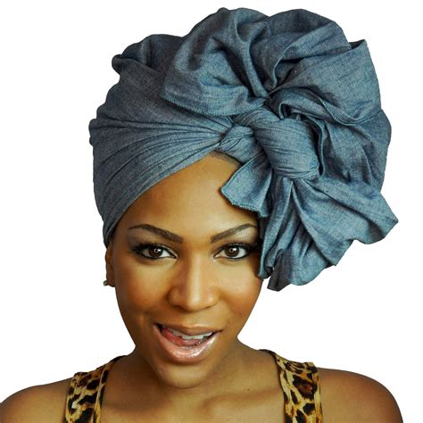 Denim Headwrap Hair Wrap Scarf Head Wraps Scarf Hairstyles