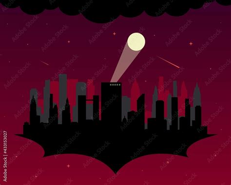 Silhouette Gotham City Background Vector Illustration Stock Vector ...