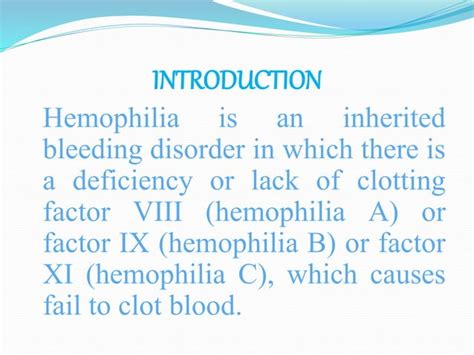 Hemophilia B Pharm Nd Sem Pathophysiology Pptx