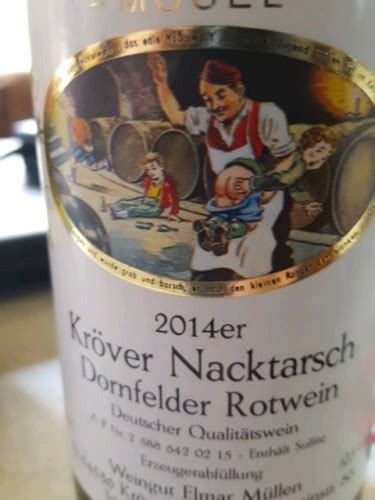 2020 Elmar Müllen Kröver Nacktarsch Dornfelder Rotwein Vivino US