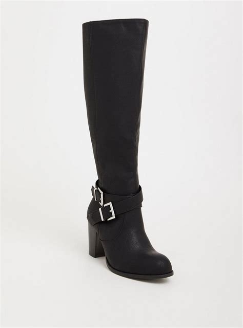 Plus Size Buckle Detail Heeled Knee Boot Ww Torrid