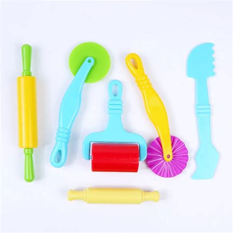 Color Play Dough Model Tool Toys Creative 3D Plasticine Tools Playdough ...