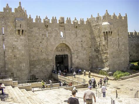 Porta De Damasco Entrada Do Nord Na Parte Velha Do Jerusal M Israel