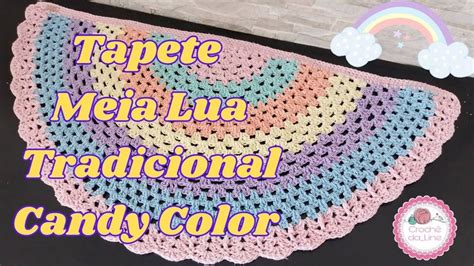 A Crocheted Table Cloth With The Words Tapete Media Lua Traditional