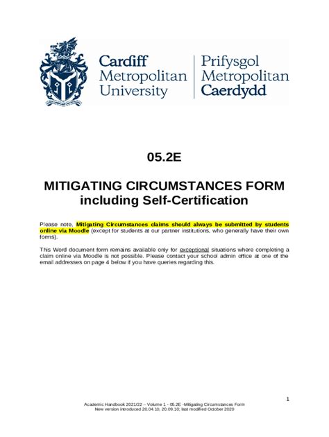 Cardiffmet Ac Ukdocumentsah E E Mitigating Circumstances