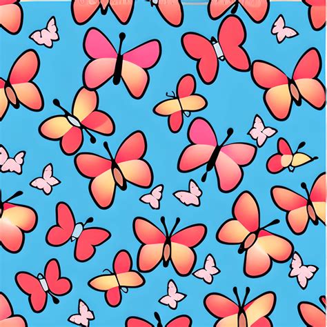 Chibi Kawaii Cartoon Butterflies · Creative Fabrica