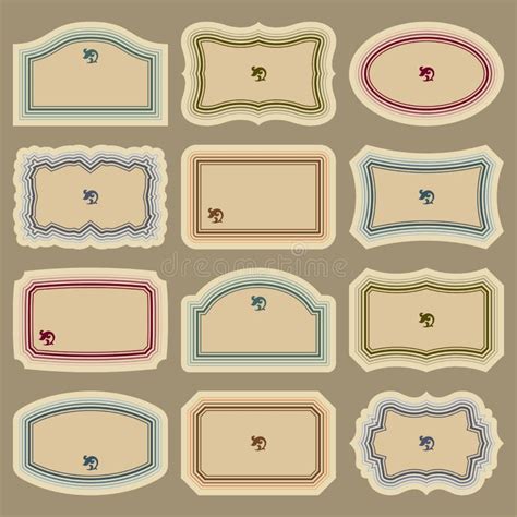 Blank Vintage Labels Set Vector Stock Vector Illustration Of Banner