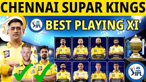 Ipl 2023 Chennai Supar Kings Playing 11 Csk Playing 11 Csk Playing11 Csk Team 2023 Csk