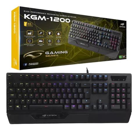 Teclado Gamer Preto Rgb Mecânico C3tech Kgm 1200bk Abnt2 Parcelamento