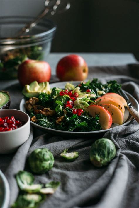 Apple Kale And Brussels Sprouts Salad The Almond Eater