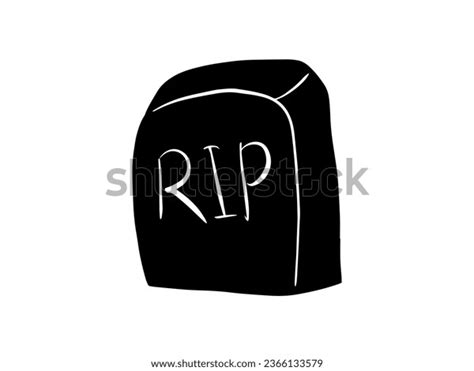 Scary Tombstone Halloween Silhouette Illustration Stock Vector (Royalty ...