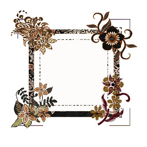 Javanese Batik Pattern Frame Batik Frame Frame Javanese Batik Png