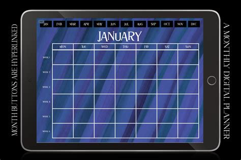 Iris Digital Monthly Calendar Planner Graphic by ZaraRozaDesigns ...