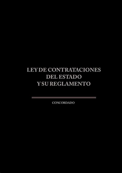 Pdf Ley De Contrataciones Del Estado Y Su Presentación De