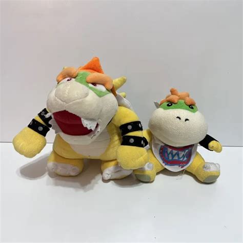 Baby Bowser And Bowser Super Mario Plush Official Nintendo Bowser Jr Soft