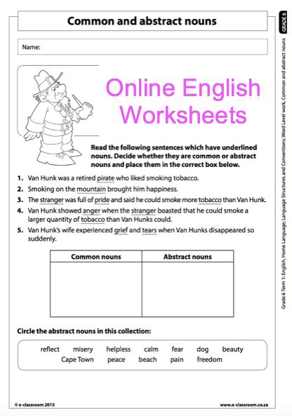 Grammar Worksheets For 6th Grade Nouns