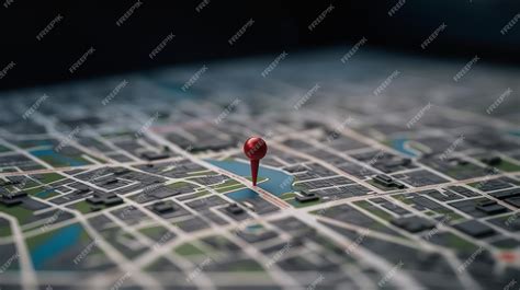Premium AI Image | Gps map pointer on map realistic Navigation concept ...