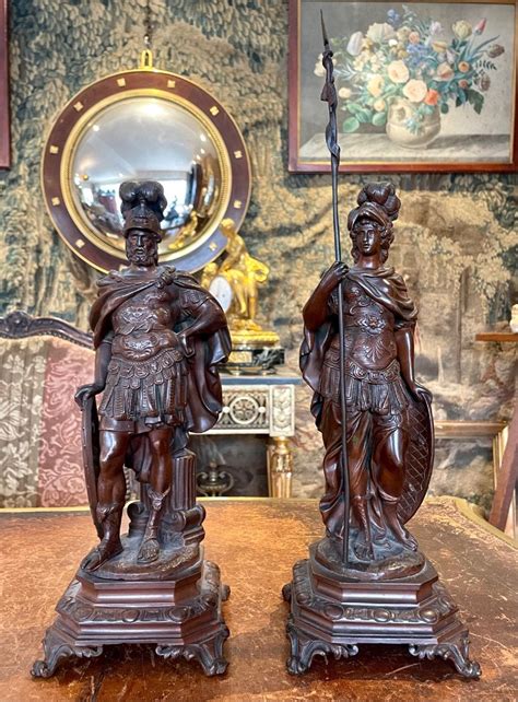 Proantic Paire De Bronzes Minerva Et Mars