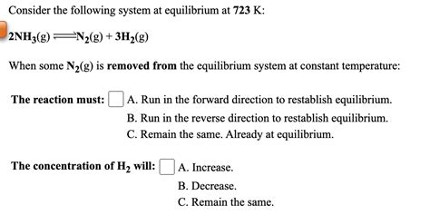 Solved Consider The Following System At Equilibrium At Chegg