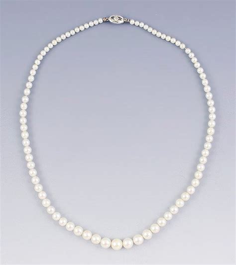 Classic Graduated Single Strand Pearl Necklace W K Gem