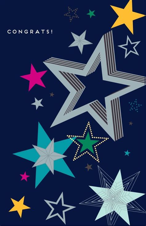 Congratulations Card Stars Highworth Emporium