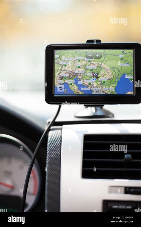 GPS Navigation system in a traveling car Stock Photo - Alamy