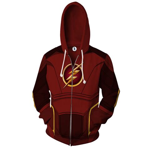 The Flash Superhero 3d Cosplay Red Zip Up Hoodie Flash Superhero