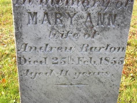 Mary Ann Stillwell Barton Find A Grave Memorial