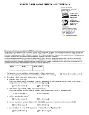 Fillable Online Usda National Agricultural Statistics Service